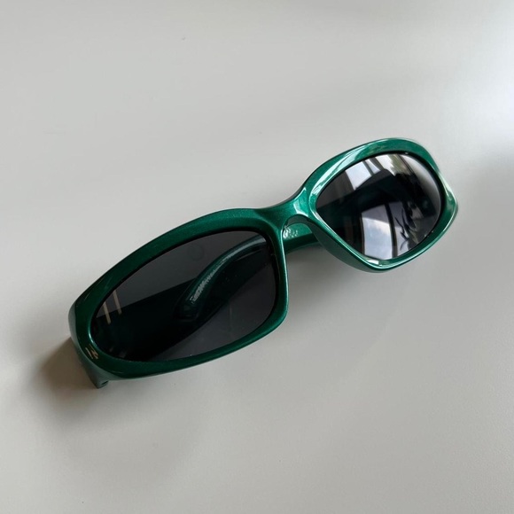 unique sick y2k 2000s vintage style forest green surfer  sunglasses - Picture 6 of 6